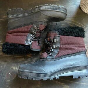 Sorel Black and Red Winter Snow Boots
